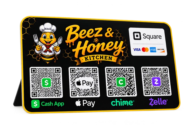 Beez & Honey Kitchen custom tabletop PayMe board — Food Vendors & Food Trucks