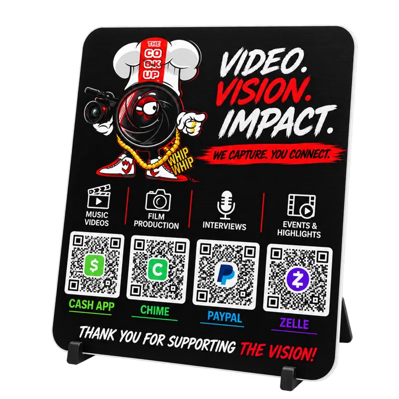 The Cook Up custom tabletop PayMe board — Media & Creators
