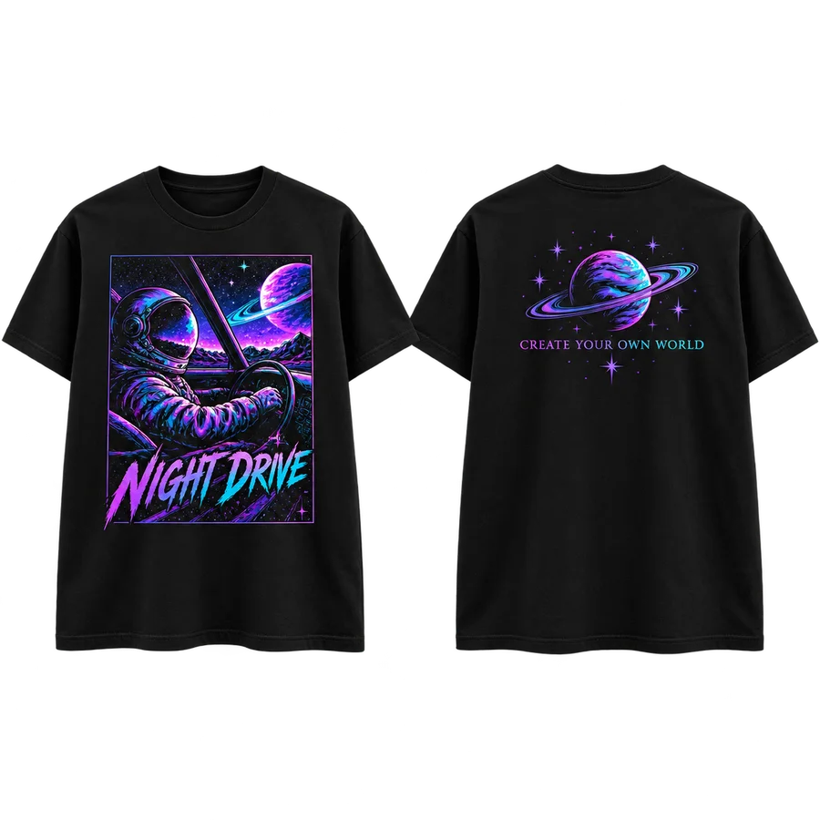 Artists & Brand Merch: matching shirt front on the left and back on the right